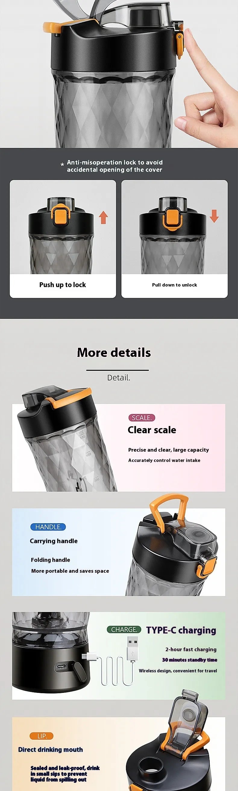 SelfUp Go-Anywhere Protein Shaker